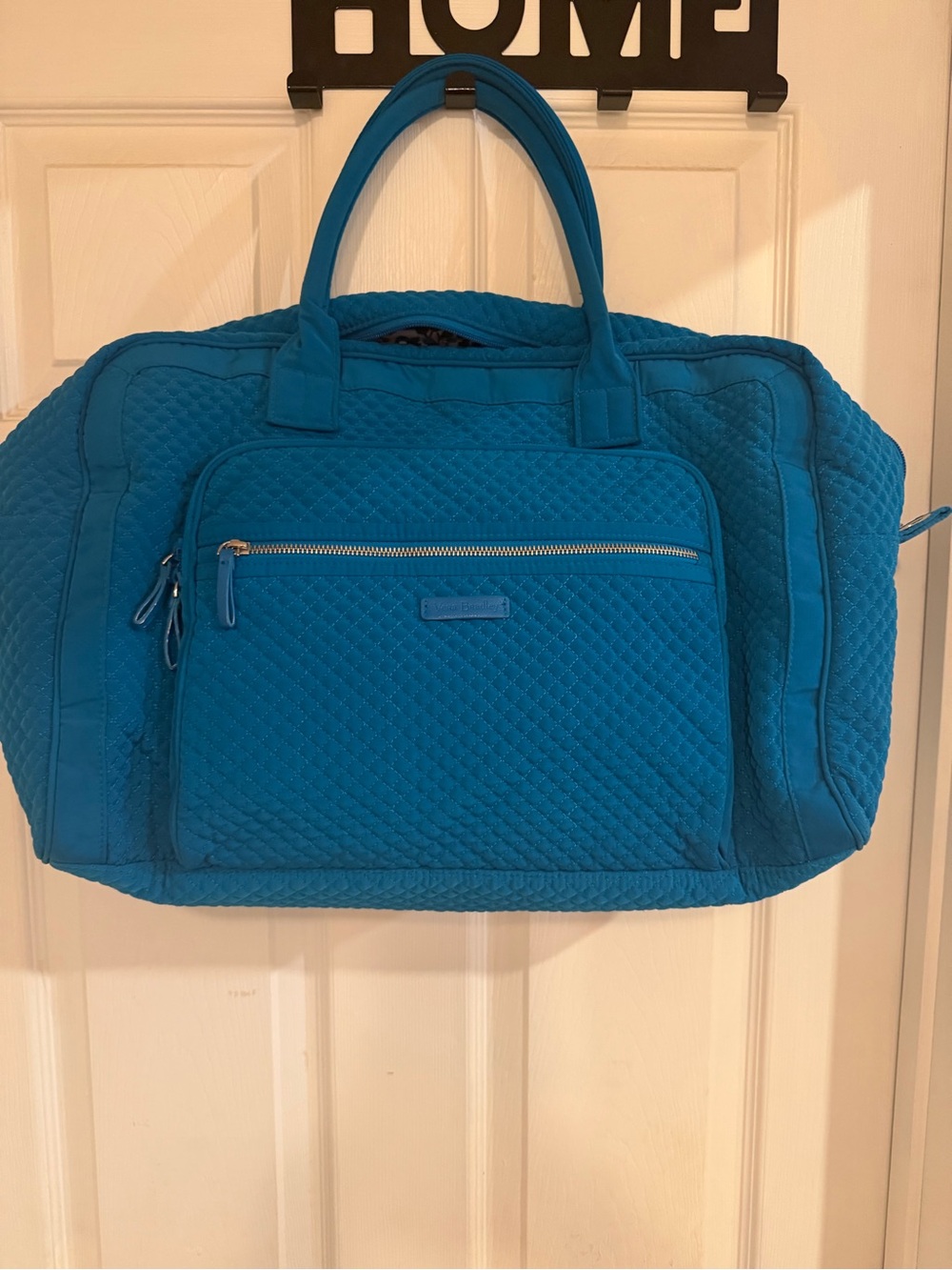 Vera Bradley Teal Quilted Travel Weekender(straps missing)
